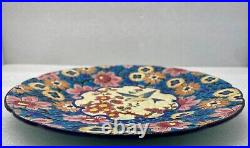 Antique French Emaux de Longwy Classic Enamel Art Plate 1920s Signed well marked