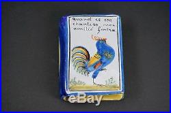 Antique French Faience Book Hand Warmer or Flask