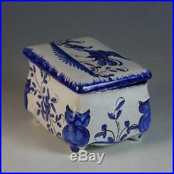 Antique French Faience Box with Lid