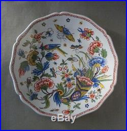 Antique French Faience Charger Cornucopia Butterflies Fourmaintraux Freres HP