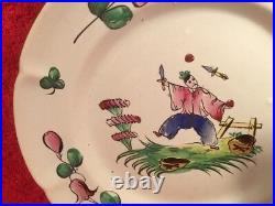 Antique French Faience Chinoiserie Hand Painted Plate c. 1800's