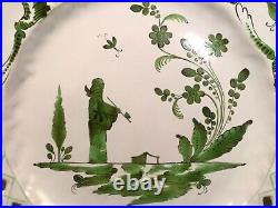 Antique French Faience Chinoiserie Plate c. 1800's Chinaman Holding Pipe