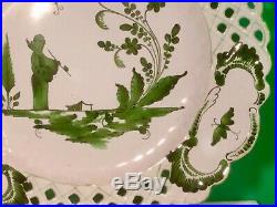 Antique French Faience Chinoiserie Plate c. 1800's Chinaman Holding Pipe a