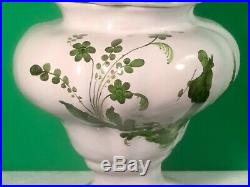 Antique French Faience Chinoiserie Urn c. 1800's Chinaman Holding Dove, Pipe a