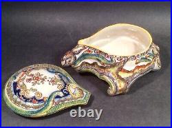 Antique French Faience Covered Dish