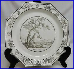 Antique French Faience Creil Plate, Fables of La Fontaine 80591