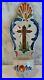 Antique-French-Faience-Cross-Handpainted-Benetier-Holy-Water-Wall-Font-19th-C-01-on