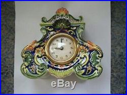 Antique French Faience Desvres Fourmaintraux Clock