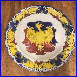 Antique French Faience Eagle Armorial Plate c. 1900