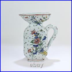 Antique French Faience Ewer Or Pitcher Sincerny or Rouen PT