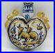 Antique-French-Faience-Flask-With-Dog-Rabbits-Polychrome-01-tish