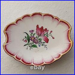 Antique French Faience Floral Butter Pat c. 1800's