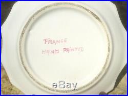 Antique French Faience Floral Hand Painted Dish Butter Pat c. 1800's