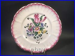 Antique French Faience Flower Bouquet Plate circa 1890 -1920