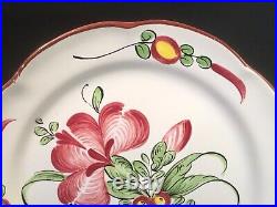 Antique French Faience Flowers Bouquet Plate