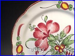 Antique French Faience Flowers Bouquet Plate