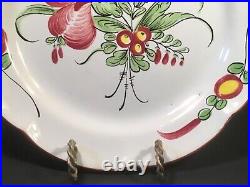 Antique French Faience Flowers Bouquet Plate