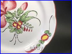 Antique French Faience Flowers Bouquet Plate