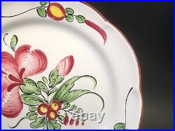 Antique French Faience Flowers Bouquet Plate