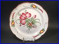 Antique French Faience Flowers Bouquet Plate