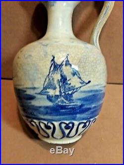 Antique French Faience French Delft Porcelain Pitcher