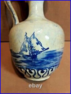 Antique French Faience French Delft Porcelain Pitcher