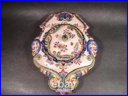 Antique French Faience Hand Painted Covered Butter or Cheese Server c. 1800's