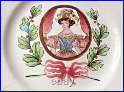 Antique French Faience Hand Painted Portrait Plate c. 1800's