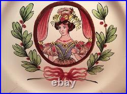 Antique French Faience Hand Painted Portrait Plate c. 1800's