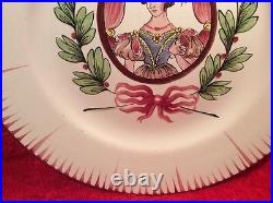 Antique French Faience Hand Painted Portrait Plate c. 1800's