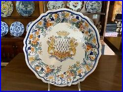 Antique French Faience Hand Painted Pottery Plate