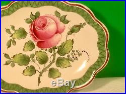 Antique French Faience Hand Painted Rose Dish Plate c. 1800's