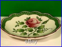 Antique French Faience Hand Painted Rose Dish Plate c. 1800's