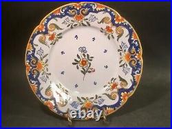 Antique French Faience Hand Painted Rouen Plate c. 1900