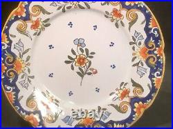 Antique French Faience Hand Painted Rouen Plate c. 1900