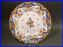 Antique French Faience Hand Painted Rouen Plate c. 1900