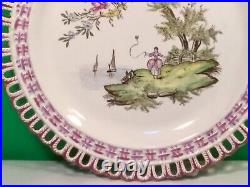Antique French Faience Hand Painted Wall Plate c. 1830