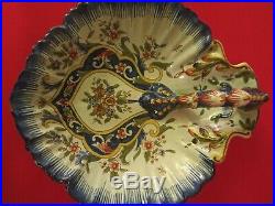 Antique French Faience Handled Tray