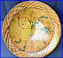 Antique French Faience Harvest bowl Tin Glazed slipware delftware pottery dish N