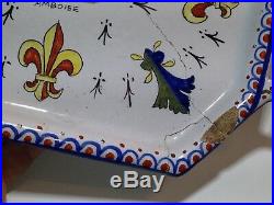 Antique French Faience Heraldic Platter Amboise