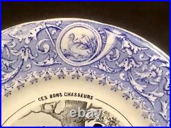 Antique French Faience Hunting Plate