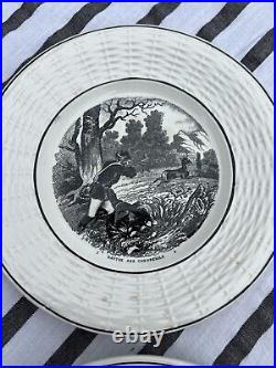 Antique French Faience Hunting Plates c. 1880-1930