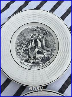 Antique French Faience Hunting Plates c. 1880-1930