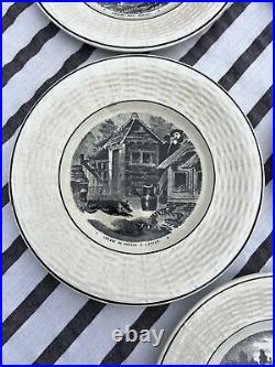 Antique French Faience Hunting Plates c. 1880-1930