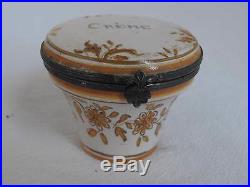 Antique French Faience Jar hand painted Creme