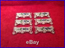 Antique French Faience Knife Rests Vintage Set of 5 Hand Painted, ff447