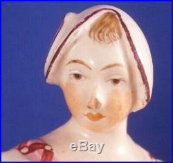 Antique French Faience Lady Street Seller Figurine Figure France Fayence Figur