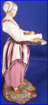 Antique French Faience Lady Street Seller Figurine Figure France Fayence Figur