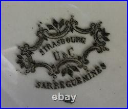 Antique French Faience Large Serving Platter Sarreguemines Strasbourg c. Mid1800s