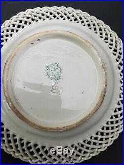 Antique French Faience Lille Lattice Edge 1767 Mark Plate A